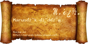 Marusák Ádám névjegykártya